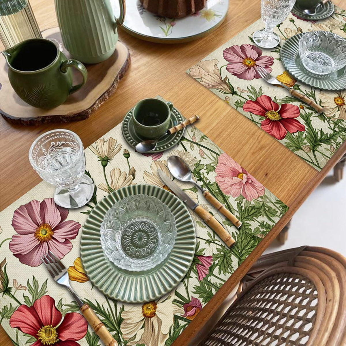 Floral Linen Placemats Set of 4 V393457