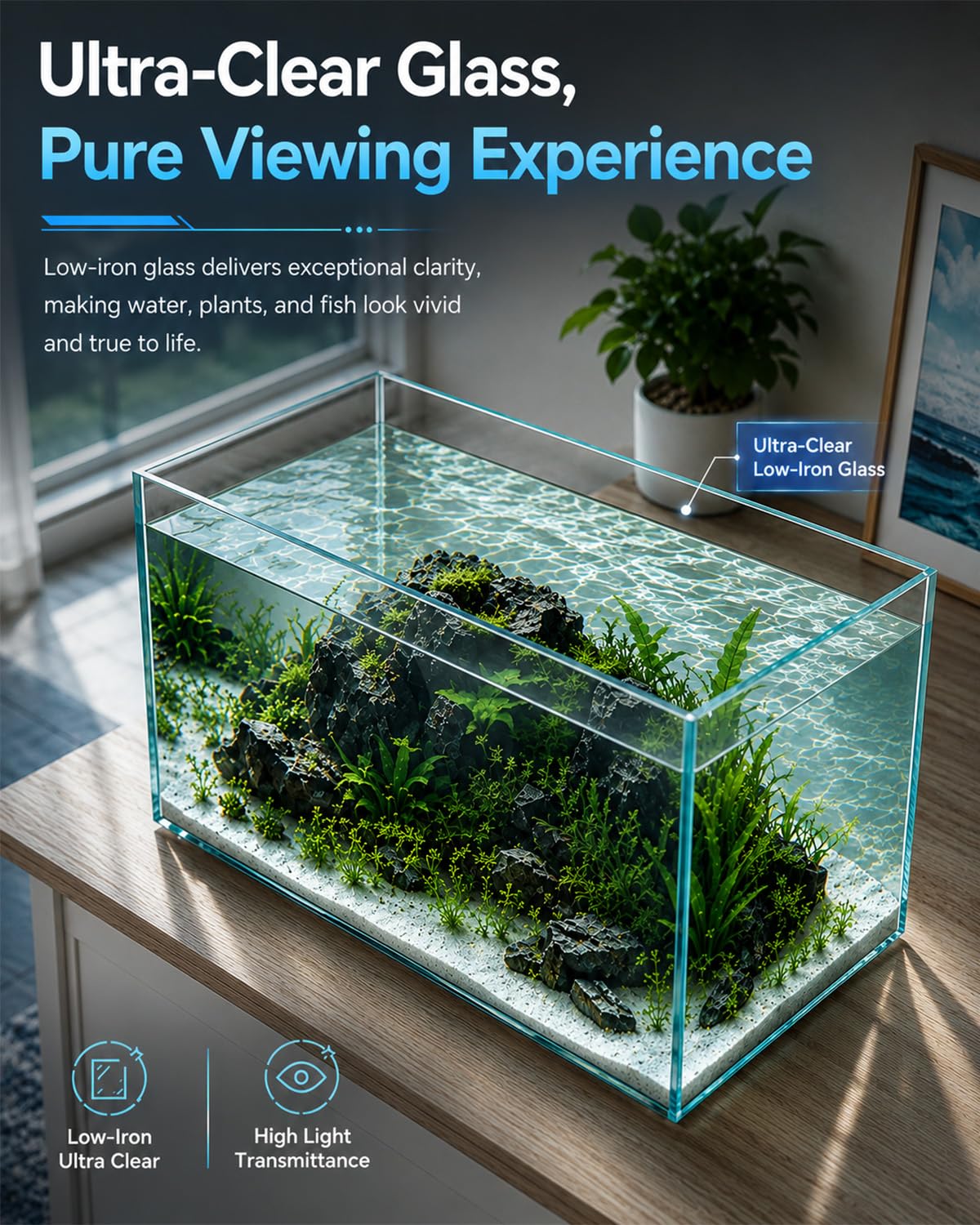 6 Gallon Glass Fish Tank Aquarium Y5568