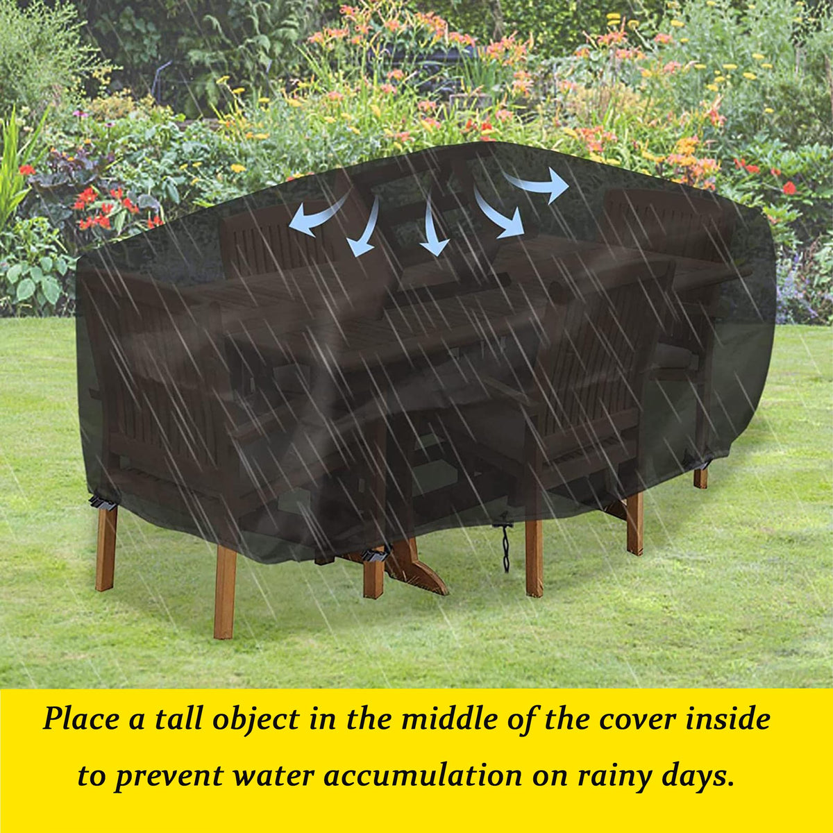 Waterproof Outdoor Furniture Cover 420D, 47"L x 22"W x 30"H Black O186