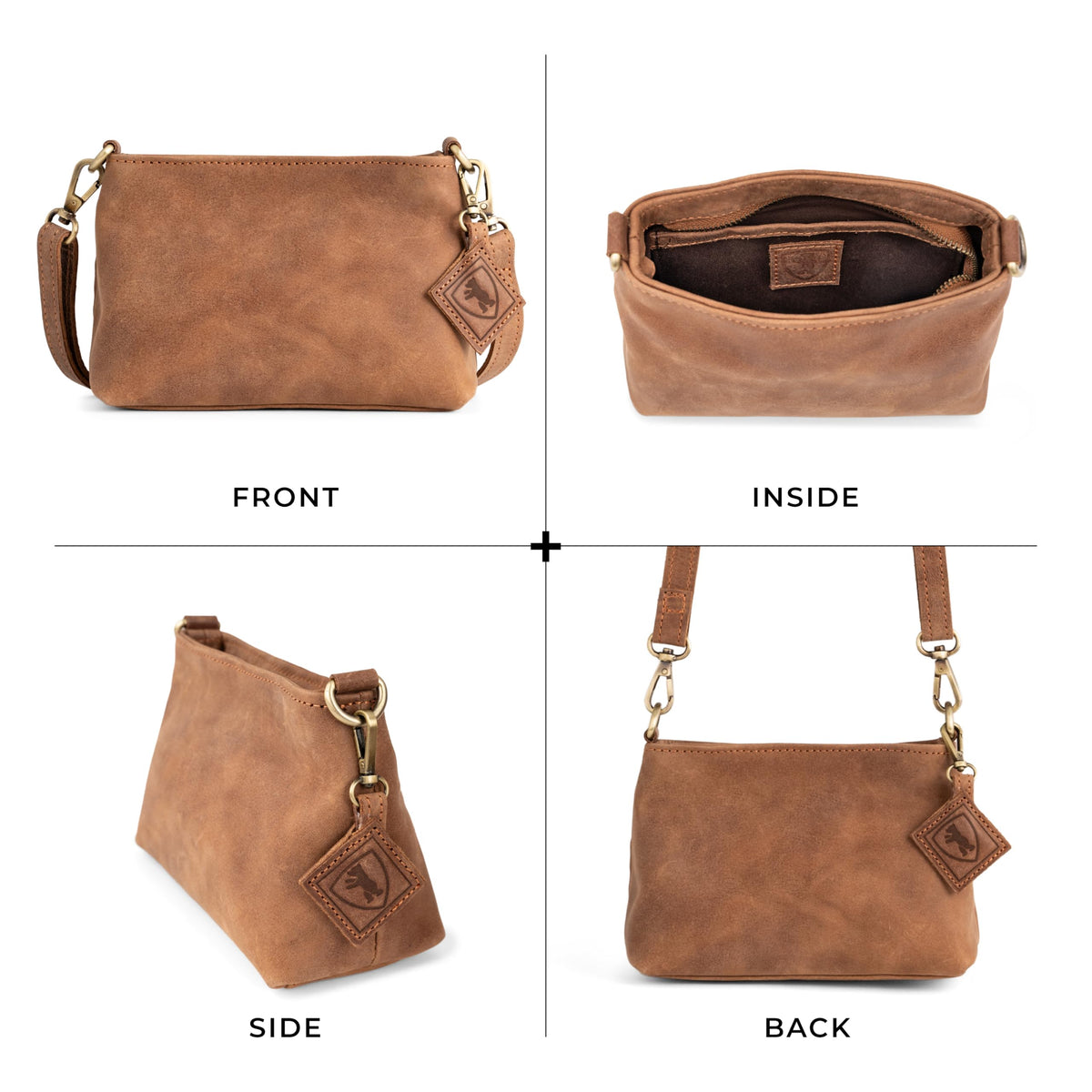 Full Grain Leather Crossbody Purse Z4395