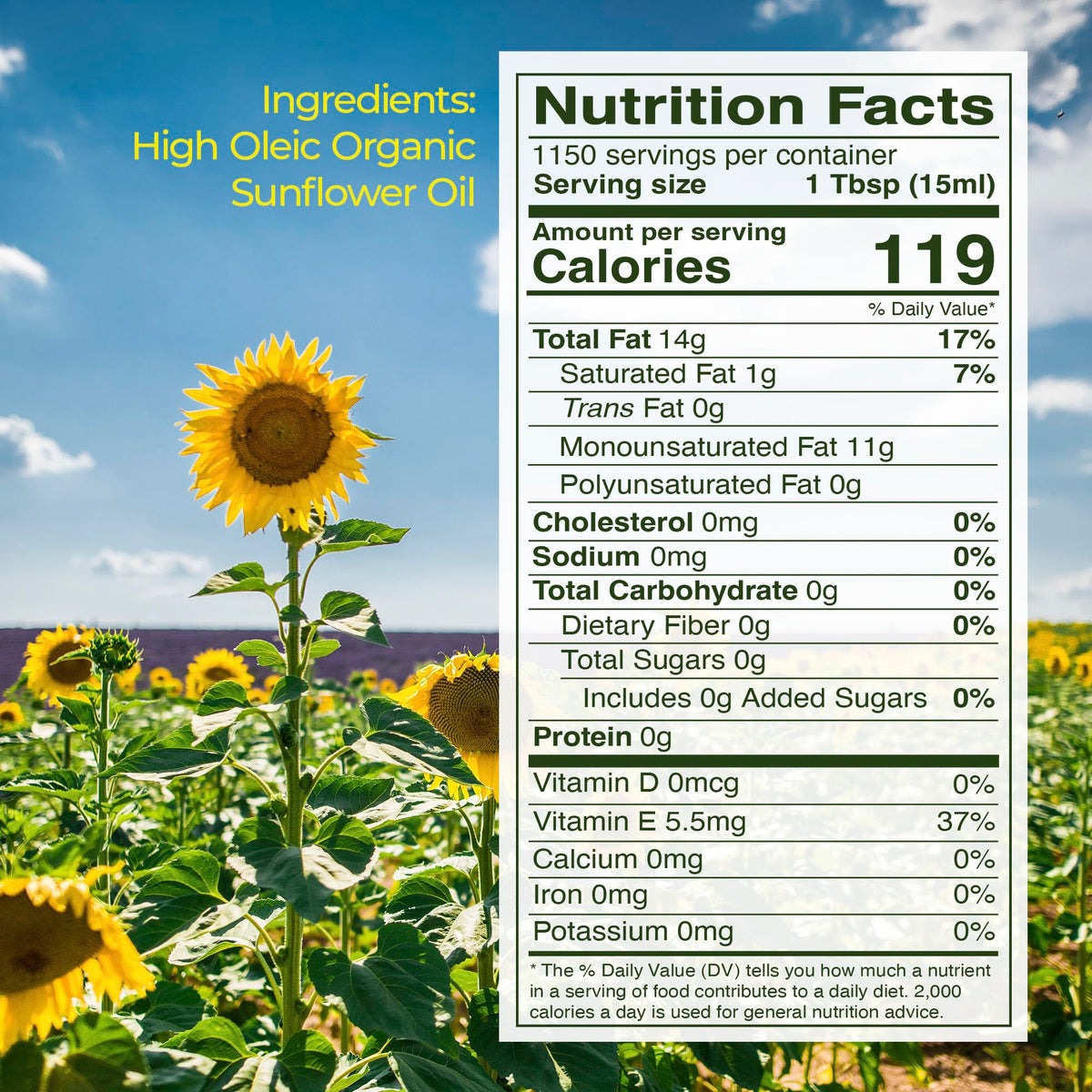 Organic Sunflower Oil 35 lb S5448
