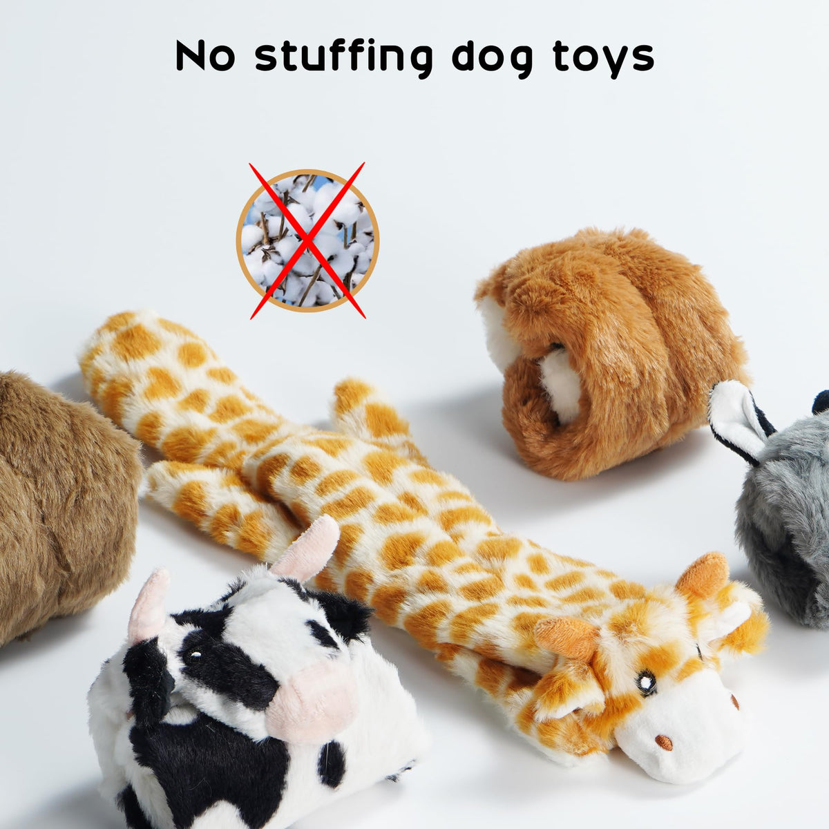 5 PCS Crinkle Plush Dog Squeaky Toys O4692