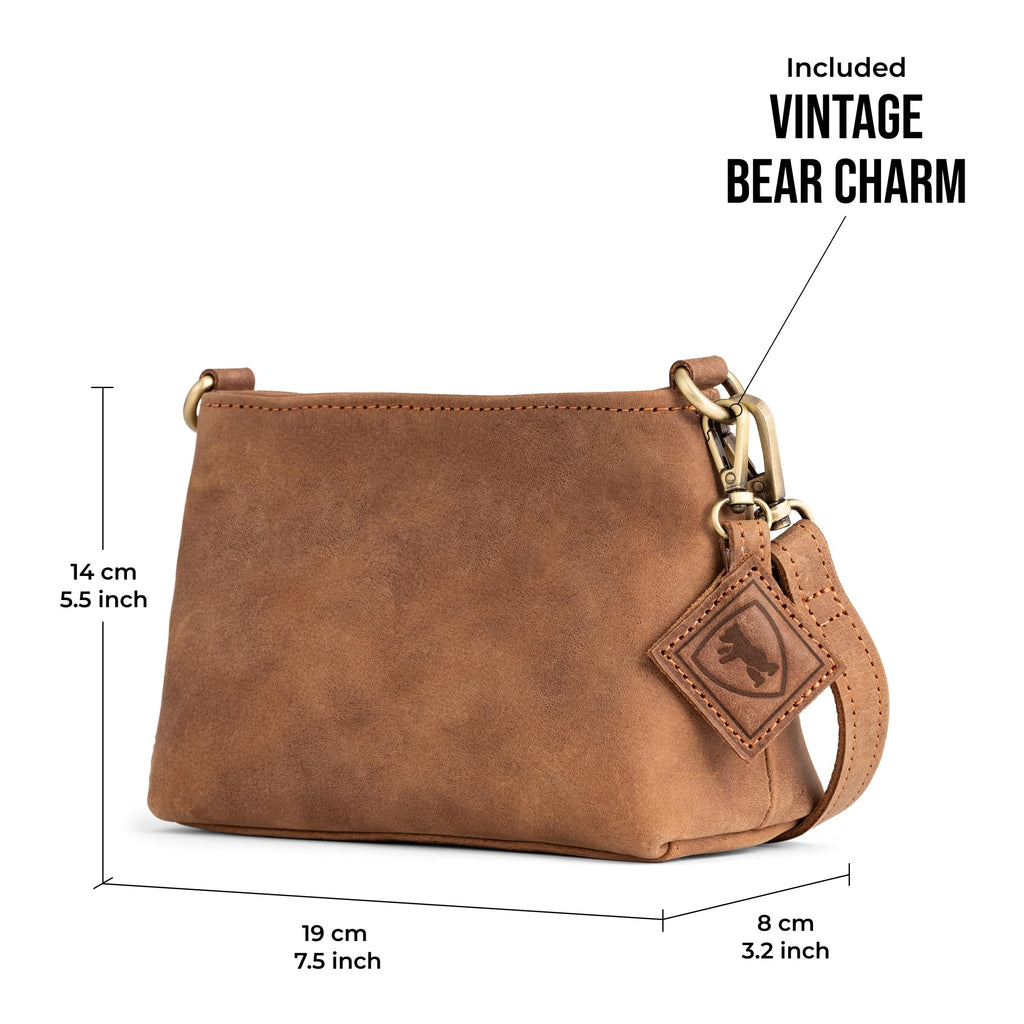 Full Grain Leather Crossbody Purse Z4395