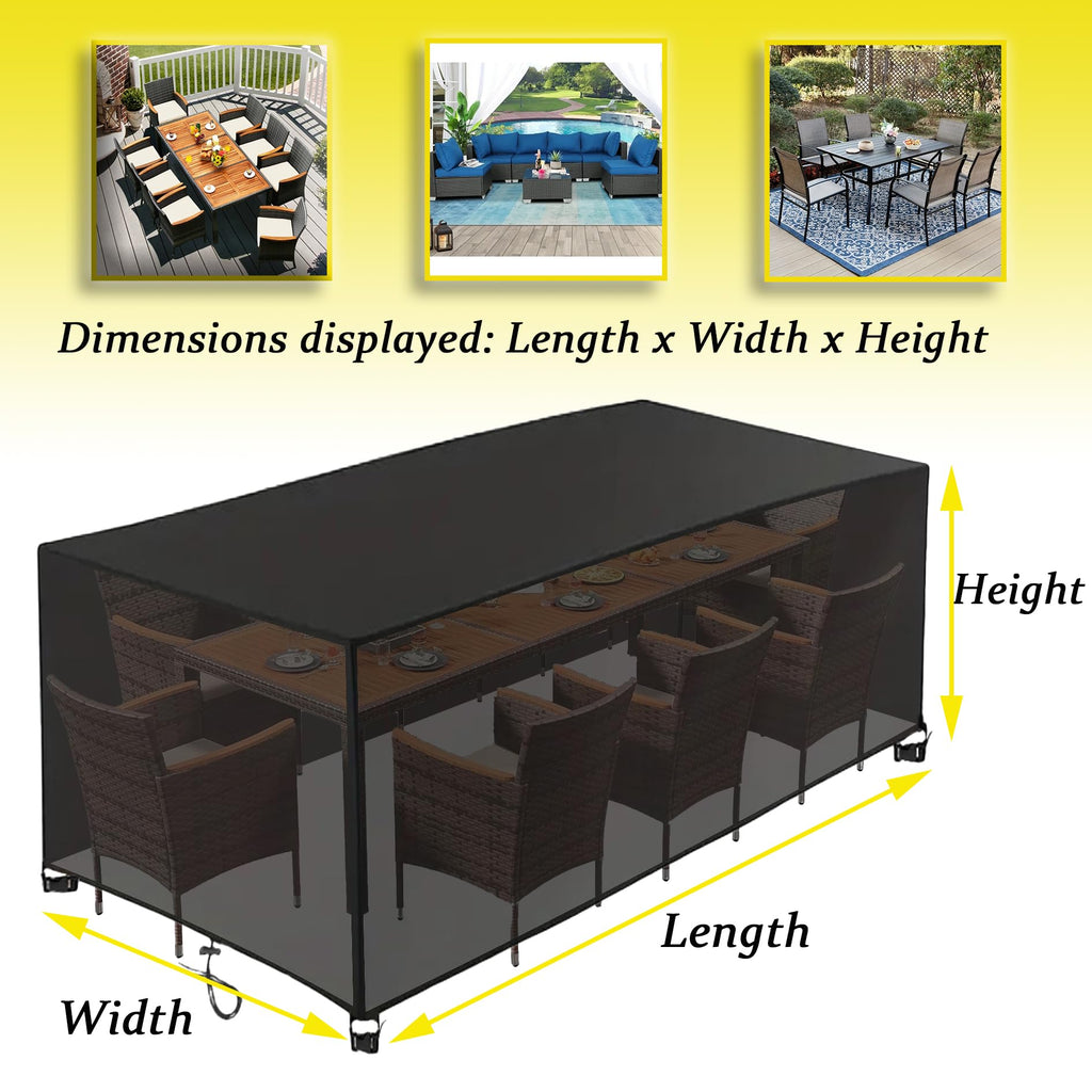 Waterproof Outdoor Furniture Cover 420D, 47"L x 22"W x 30"H Black O186