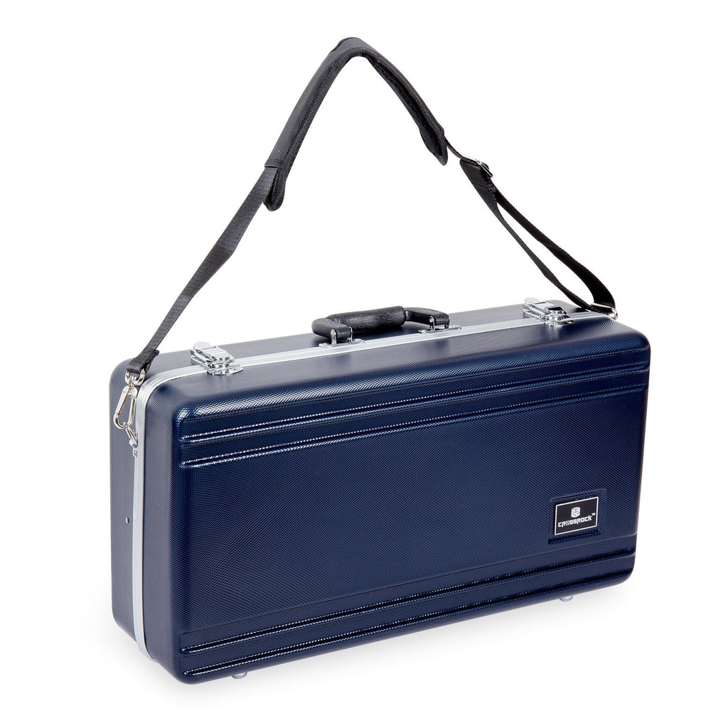 Textured Blue ABS Trumpet Case with Velvet Interior Z101