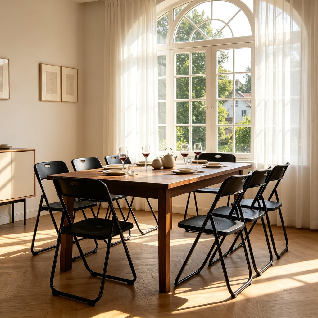 Black Plastic Folding Chairs 10 Pack R522540