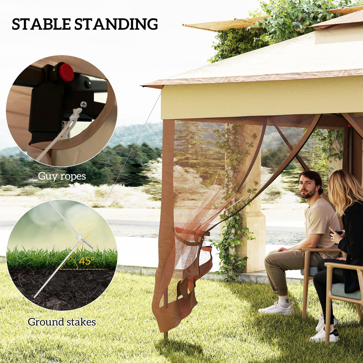 11' x 11' Pop Up Canopy with Removable Zipper Netting Z1917