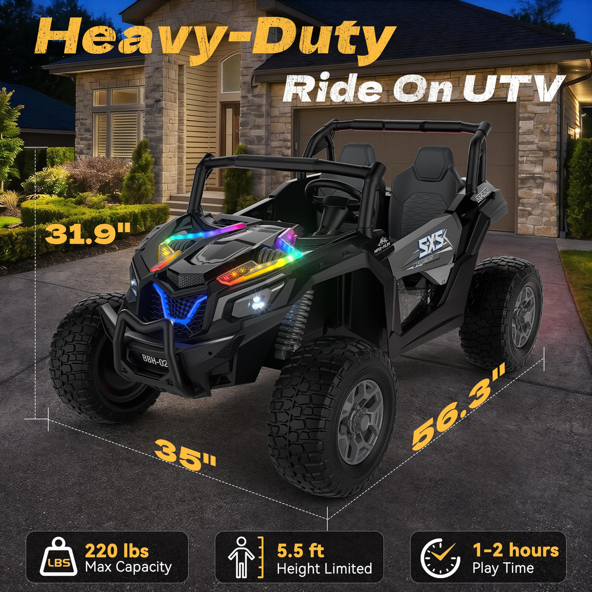 24V Ride on Toys for Big Kids 3-14, Black R6486