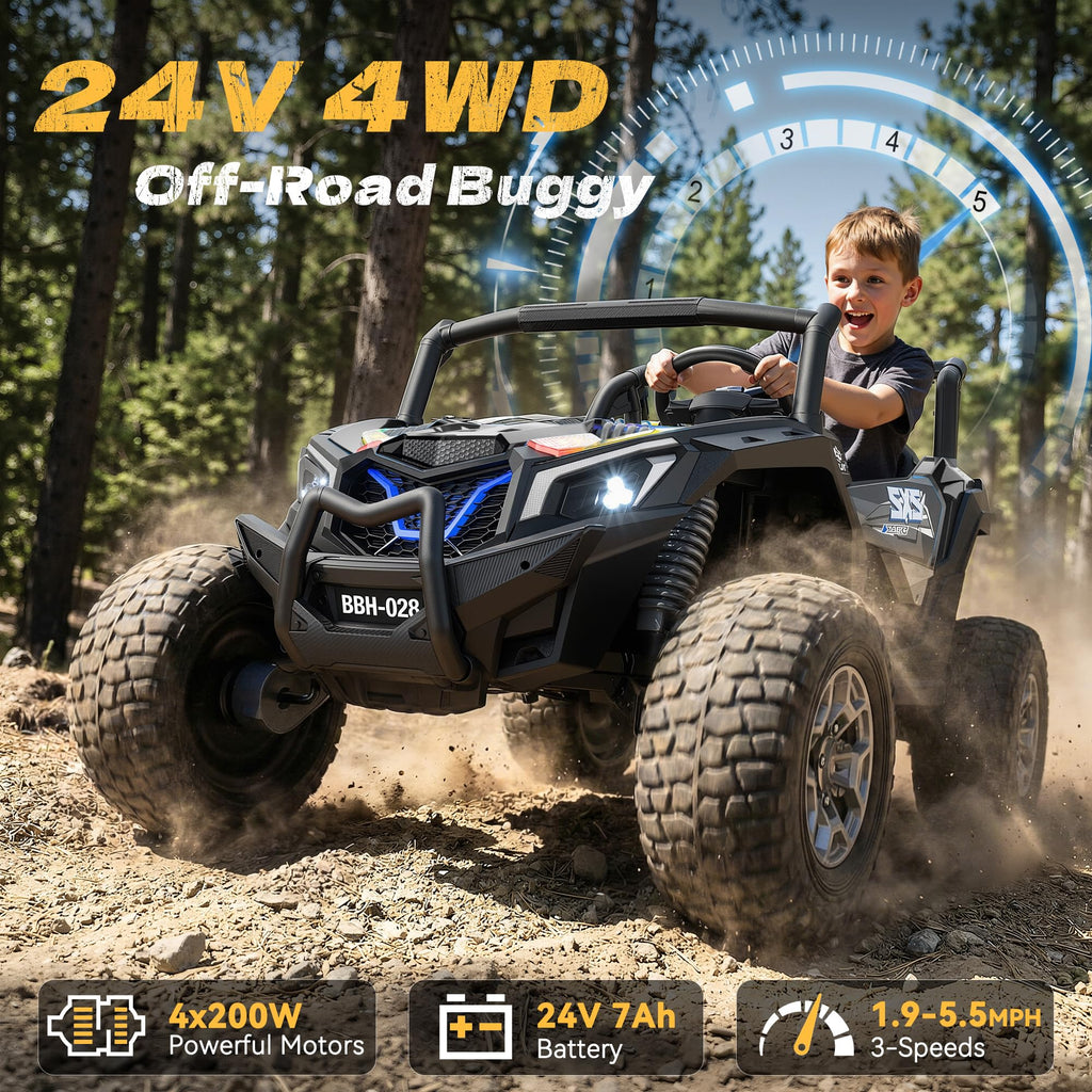 24V Ride on Toys for Big Kids 3-14, Black R6486