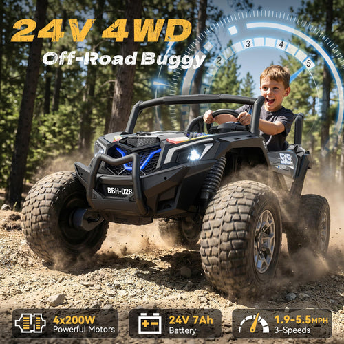 24V Ride on Toys for Big Kids 3-14, Black R6486