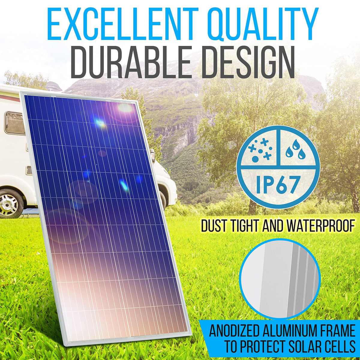 400 Watt 12V Portable Solar Starter Kit with 2 Pcs 200W Monocrystalline Set and 30A PWM Controller O42078