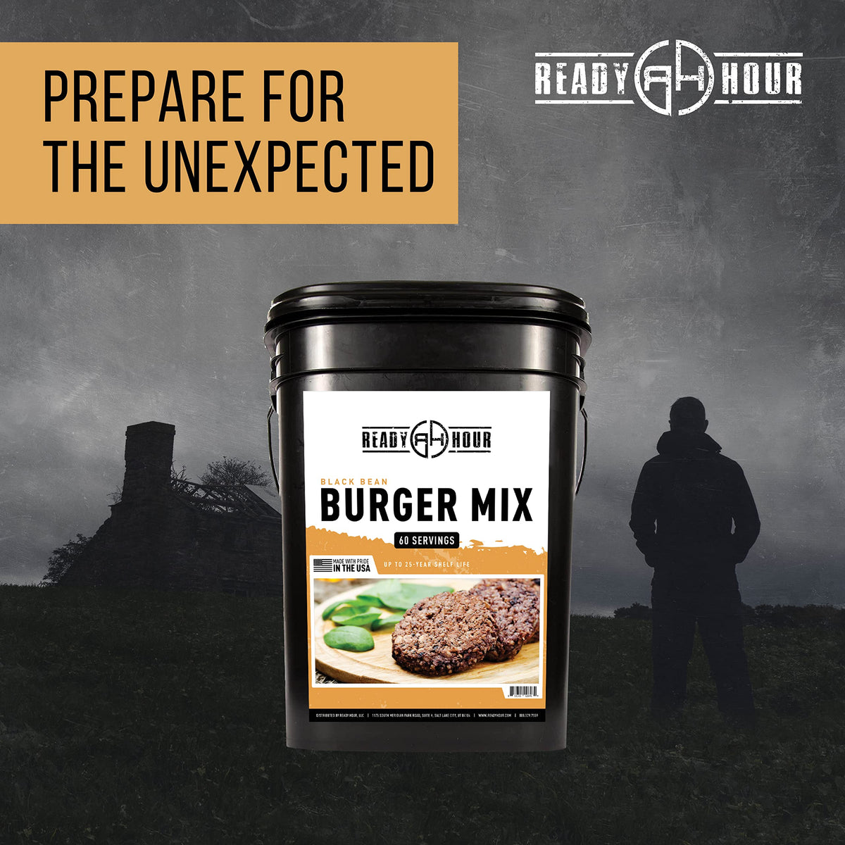 Black Bean Burger Mix 10 Resealable Pouches 60 Servings Y3706