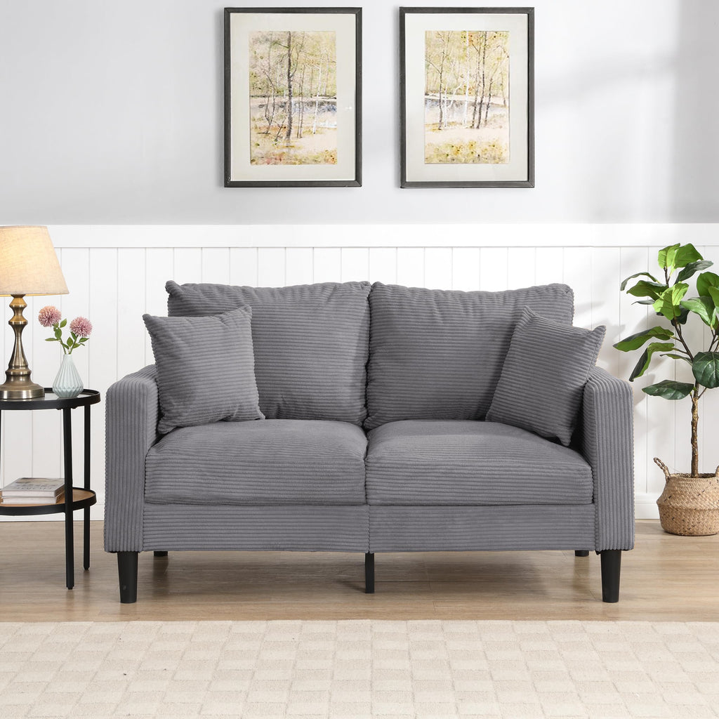 Small Space Saving Light Gray 2-Seat Upholstered Sofa P29661