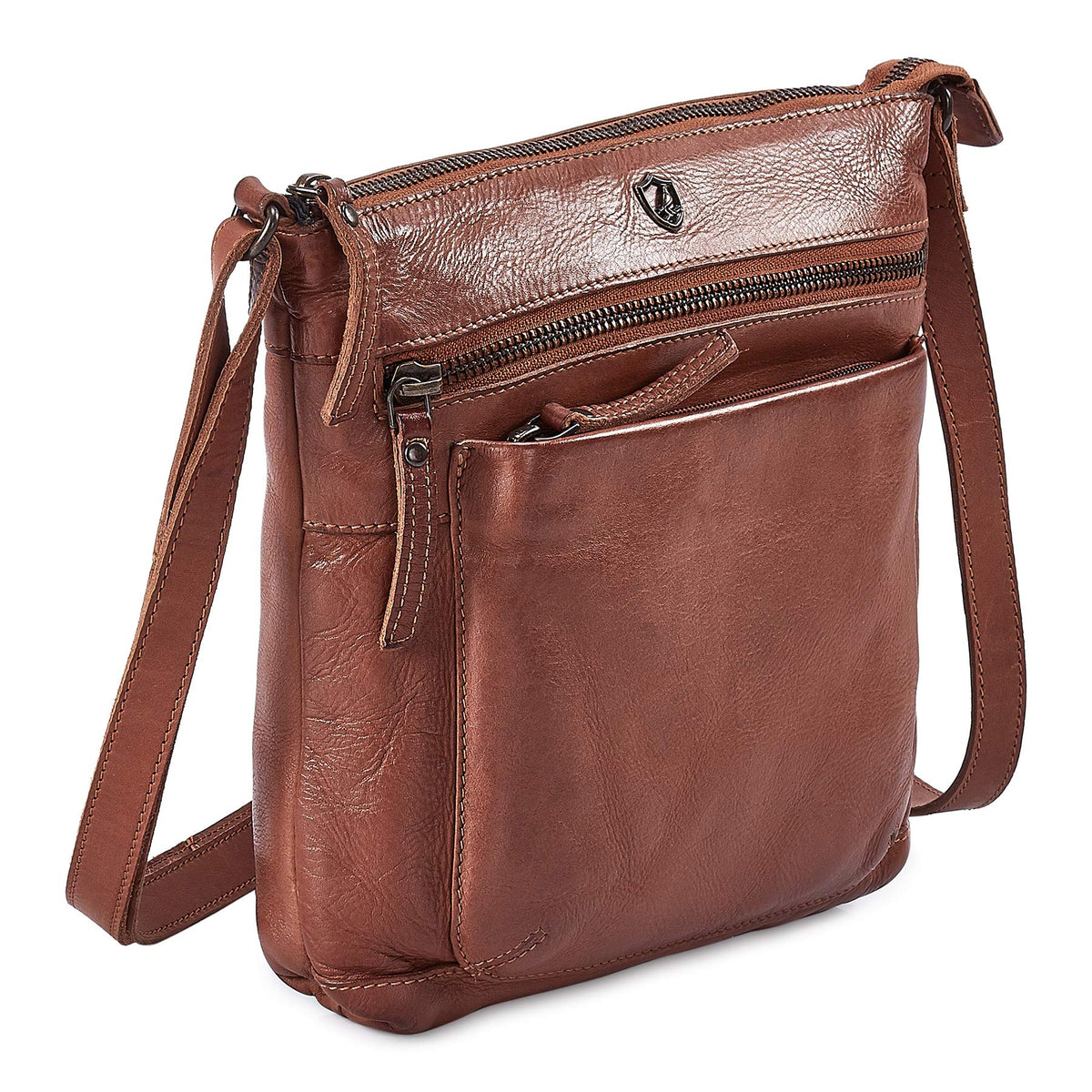 Small Genuine Leather Crossbody Bag with Adjustable Strap O2646