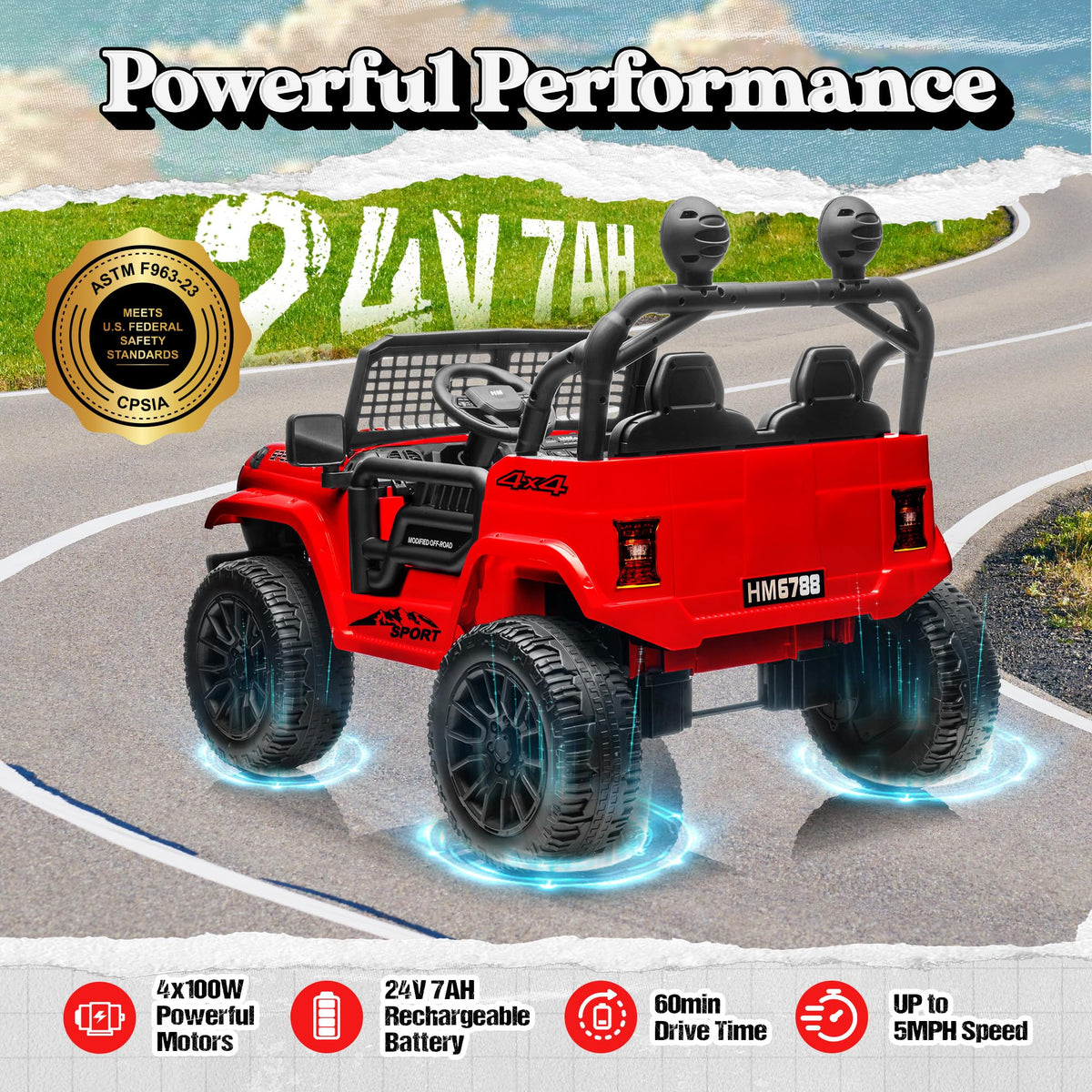 24V 2 Seater Ride on Car Truck M70949