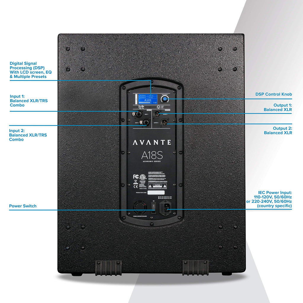 Black 18" Active Subwoofer Speaker I163080